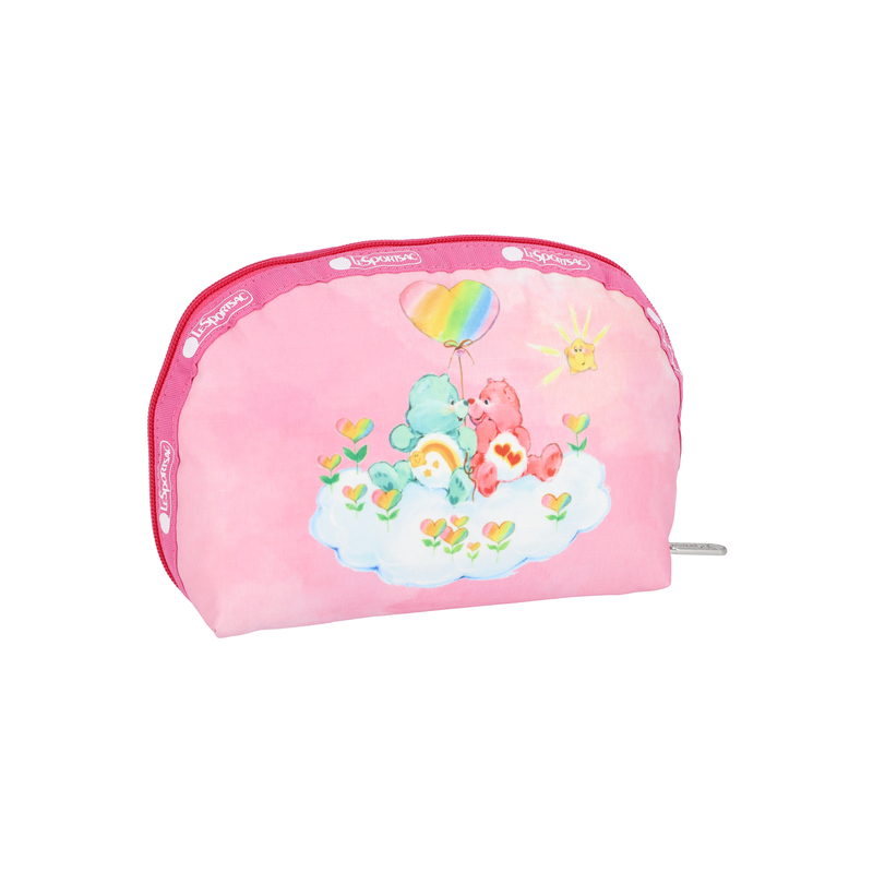 中型半圓化妝包 (CARE BEARS PINK RAINBOW)