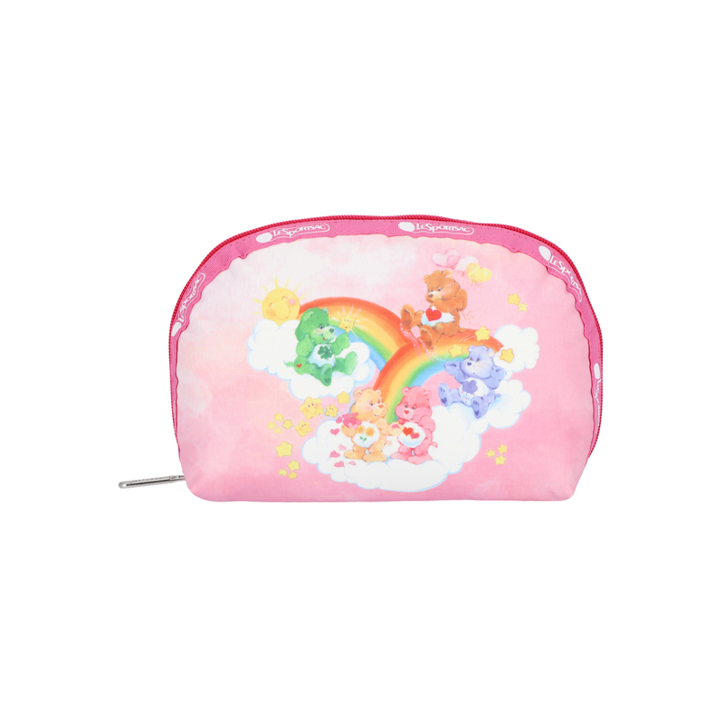 中型半圓化妝包 (CARE BEARS PINK RAINBOW)