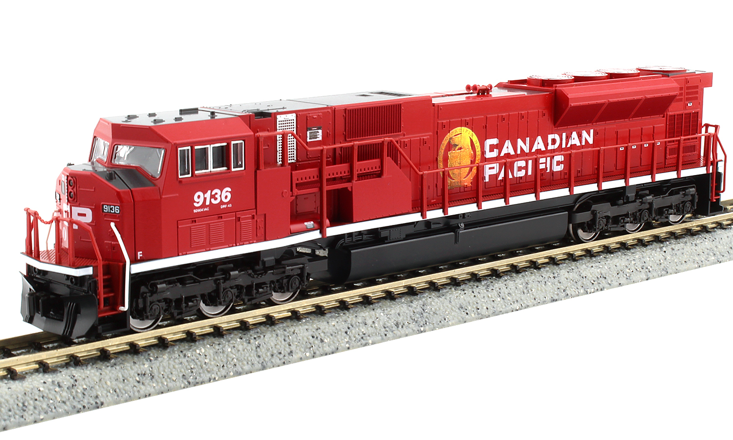 KATO 176-5626 N-gauge EMD SD90/43MAC CP #9136 Canadian Pacific Railway diesel locomotive.
