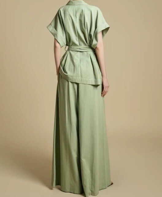 棉麻鬆緊褲頭寬褲