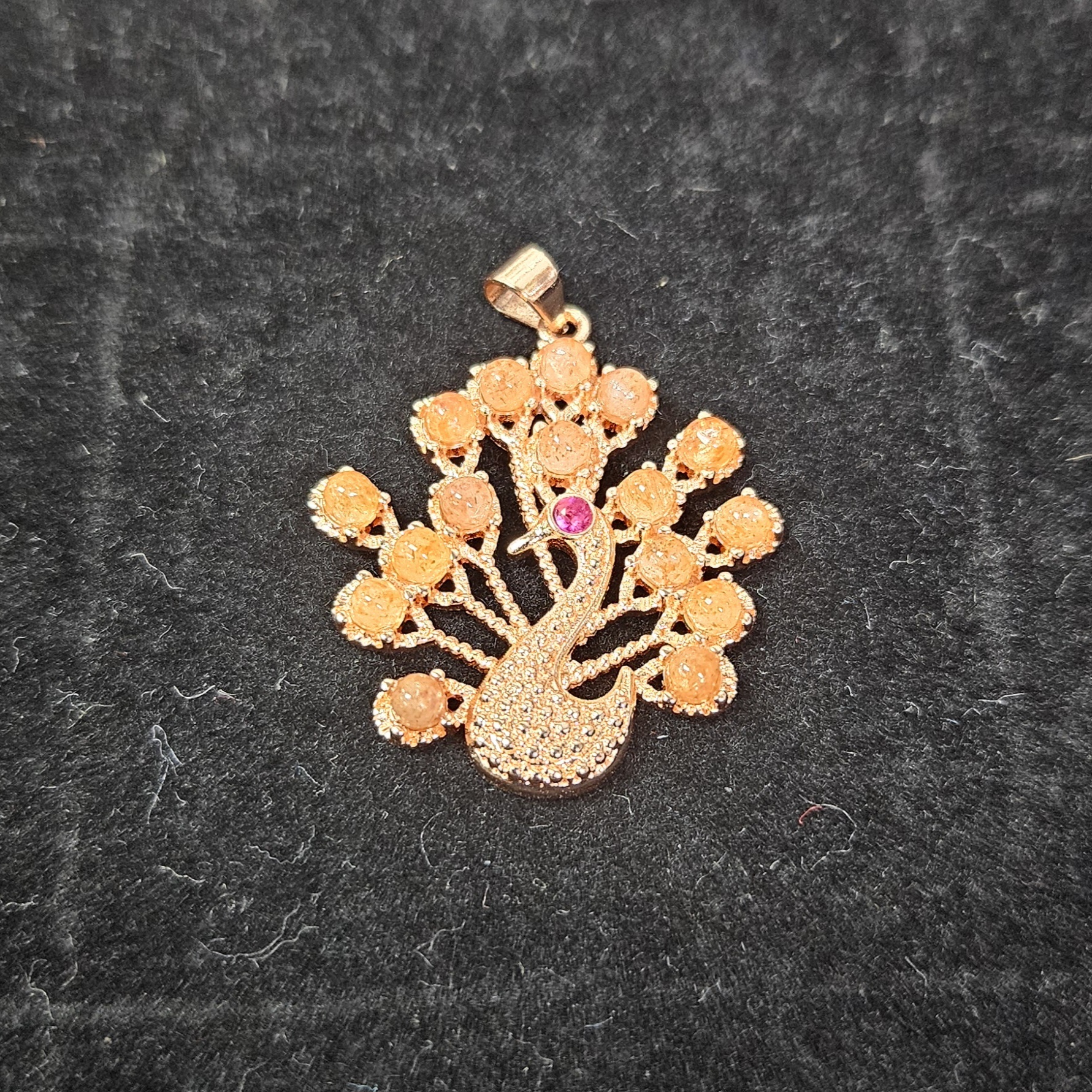 🔮能量水晶🔮金太陽孔雀形吊墜 (H7 CR163)