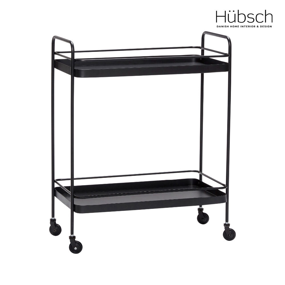 Hübsch-工業風黑色收納推車