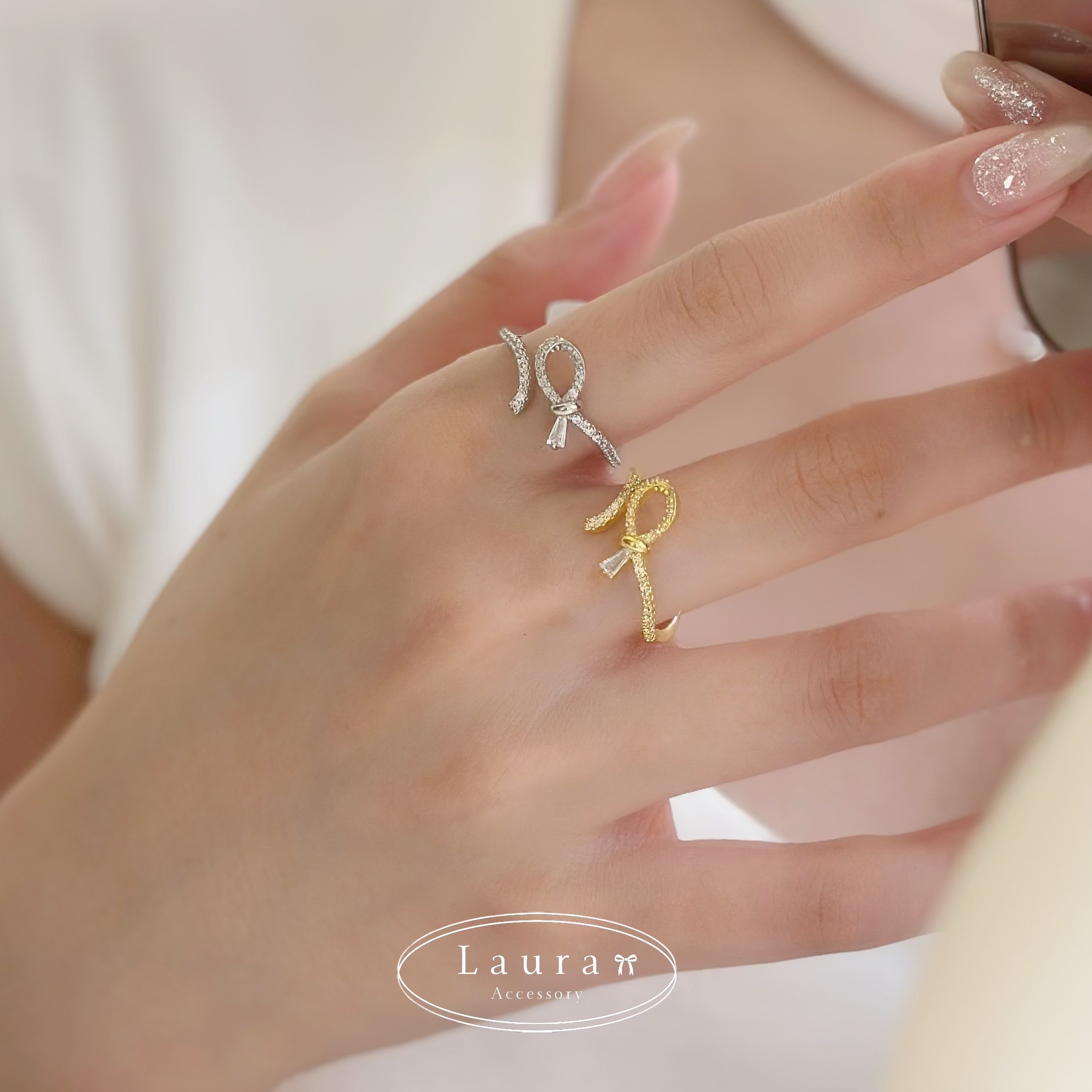 G07扭結排鑽調整戒