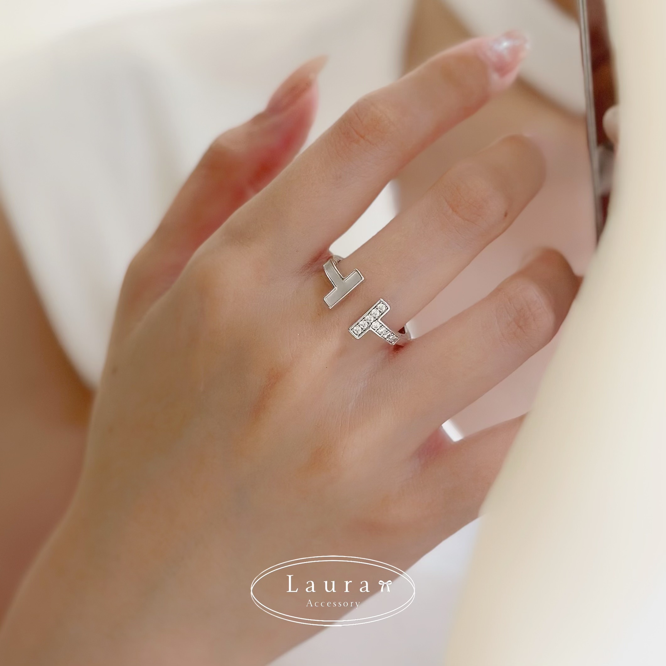 G12T字白貝調整戒