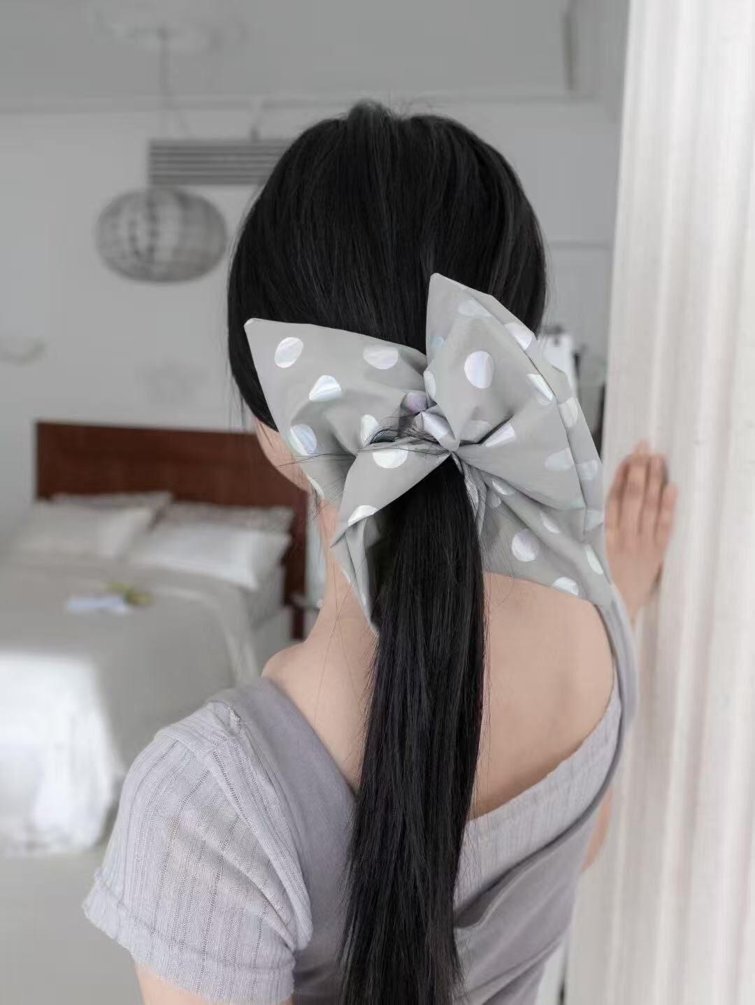 #BA009 方形波點豬腸髮圈