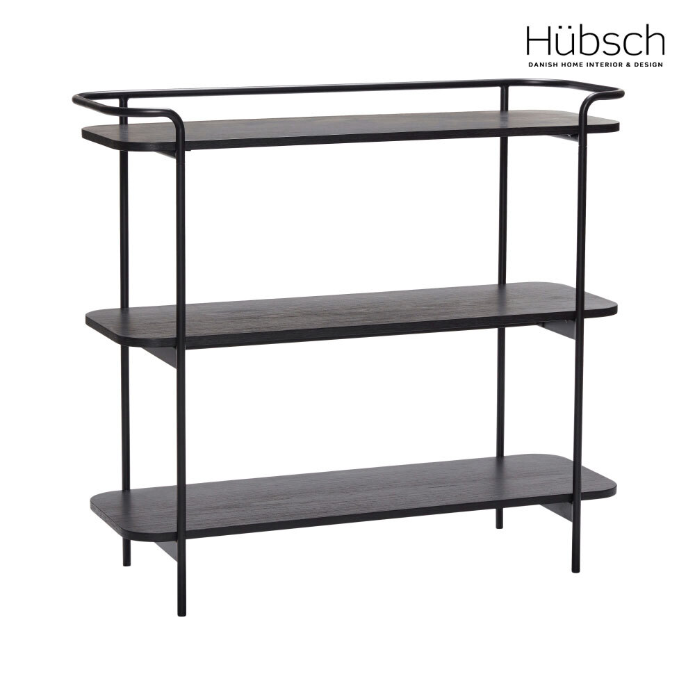 Hübsch-黑色簡約金屬腳置物邊桌