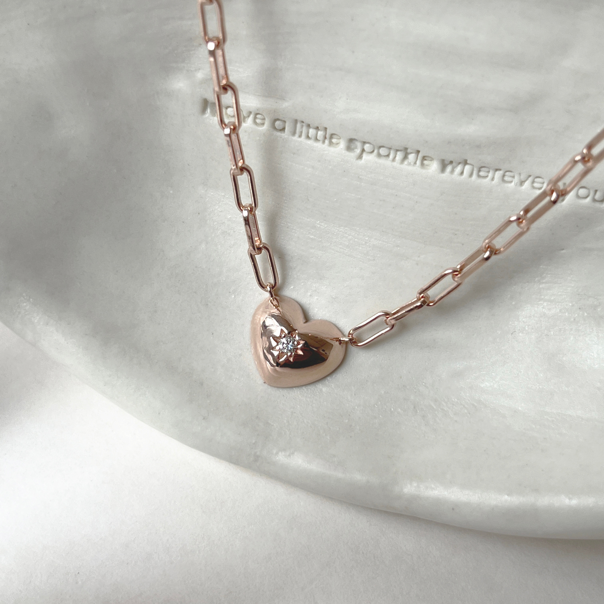 鏡面愛心真鑽份量感longbox項鍊