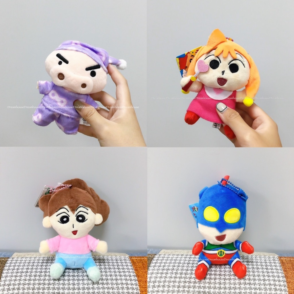 蠟筆小新 肥嘟嘟左衛門 粉紅恐龍餅乾 阿呆 妮妮 風間 正男 小葵 園長 巧克比 新子 珠鍊吊飾 娃娃 玩偶 鑰匙圈