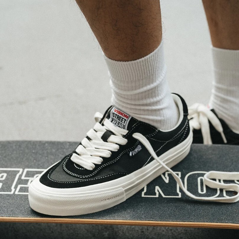 Vision Street Wear FLAT-TOP 復古滑板鞋 黑色 街頭厚底板鞋 百搭運動鞋 男女同款 穿搭神器 July25