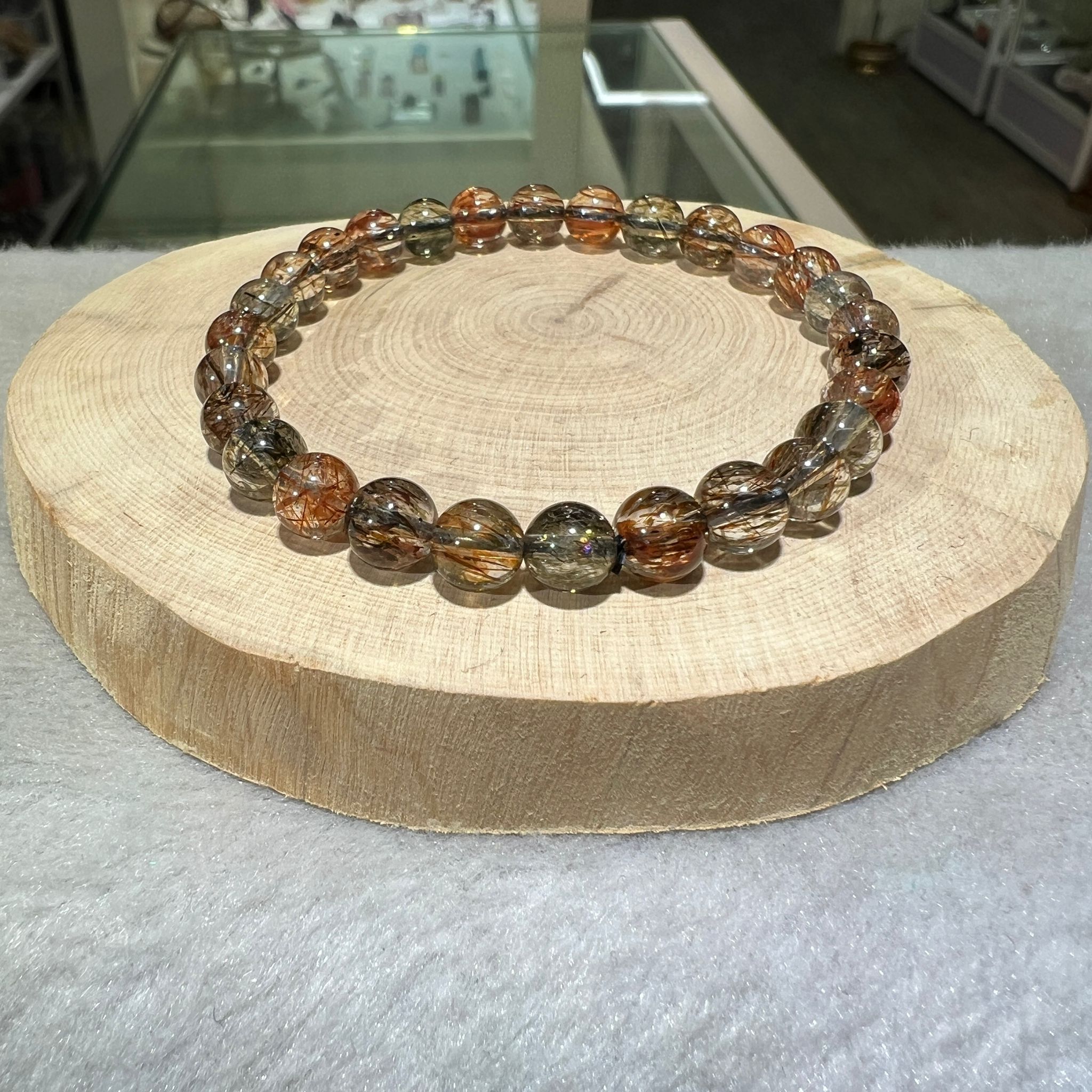 黑金碧髮手串 6.5 mm+/-