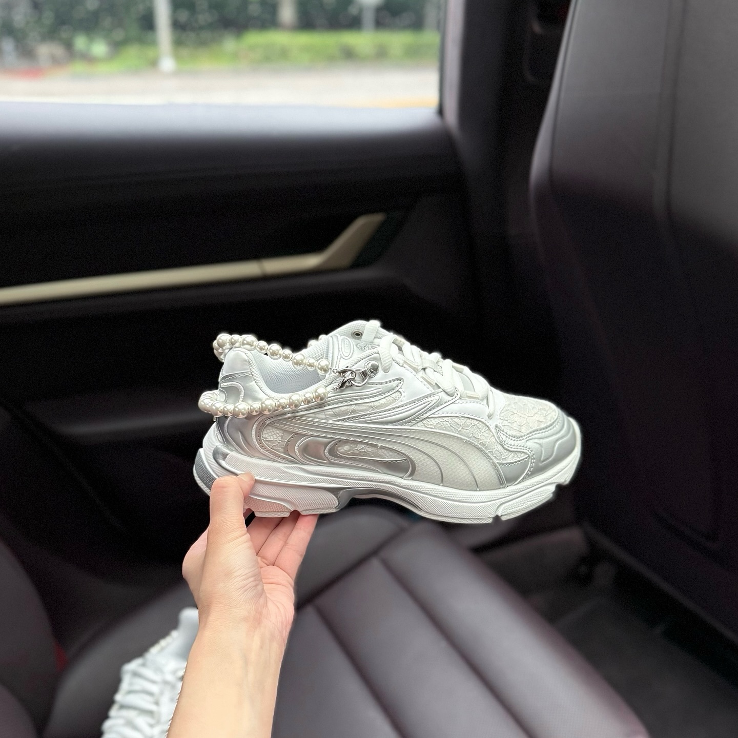 PUMA Extos Feminine Pack 珍珠項鍊 小香風 液態銀 銀色 復古鞋 39996501