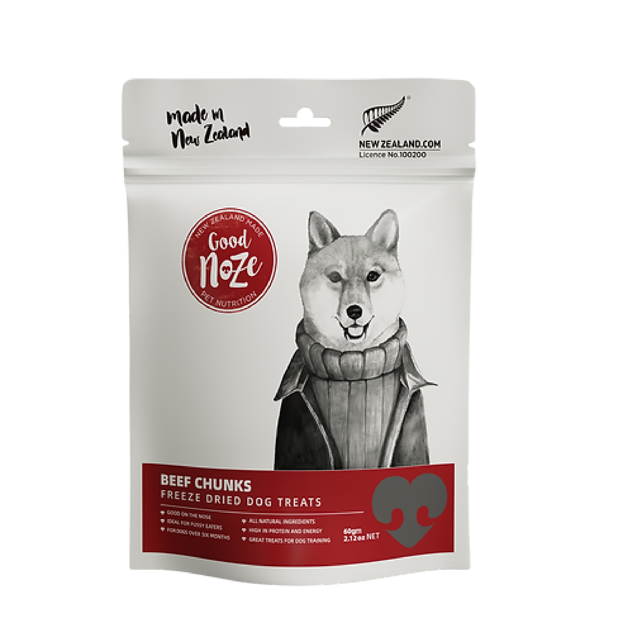 凍乾狗狗小食紐西蘭放養草飼牛肉粒(60g)