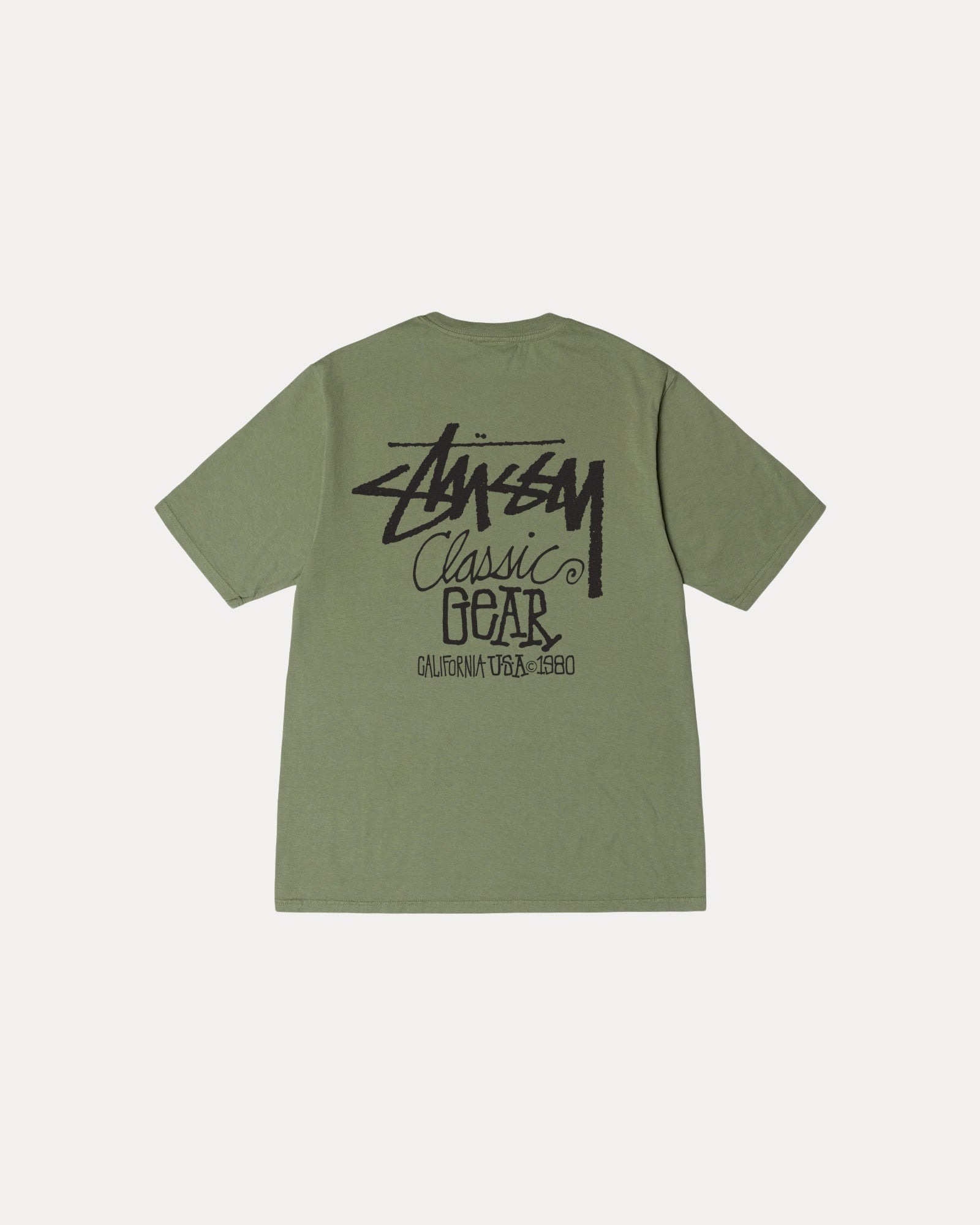 STUSSY CLASSIC GEAR TEE PIGMENT DYED ARTICHOKE