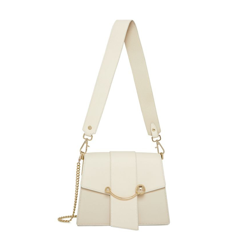 1SA0730-006 STRATHBERRY Crescent Satchel Leather - Chestnut - Vanilla Stitch #20232-100-563-455 (B-EU-E)