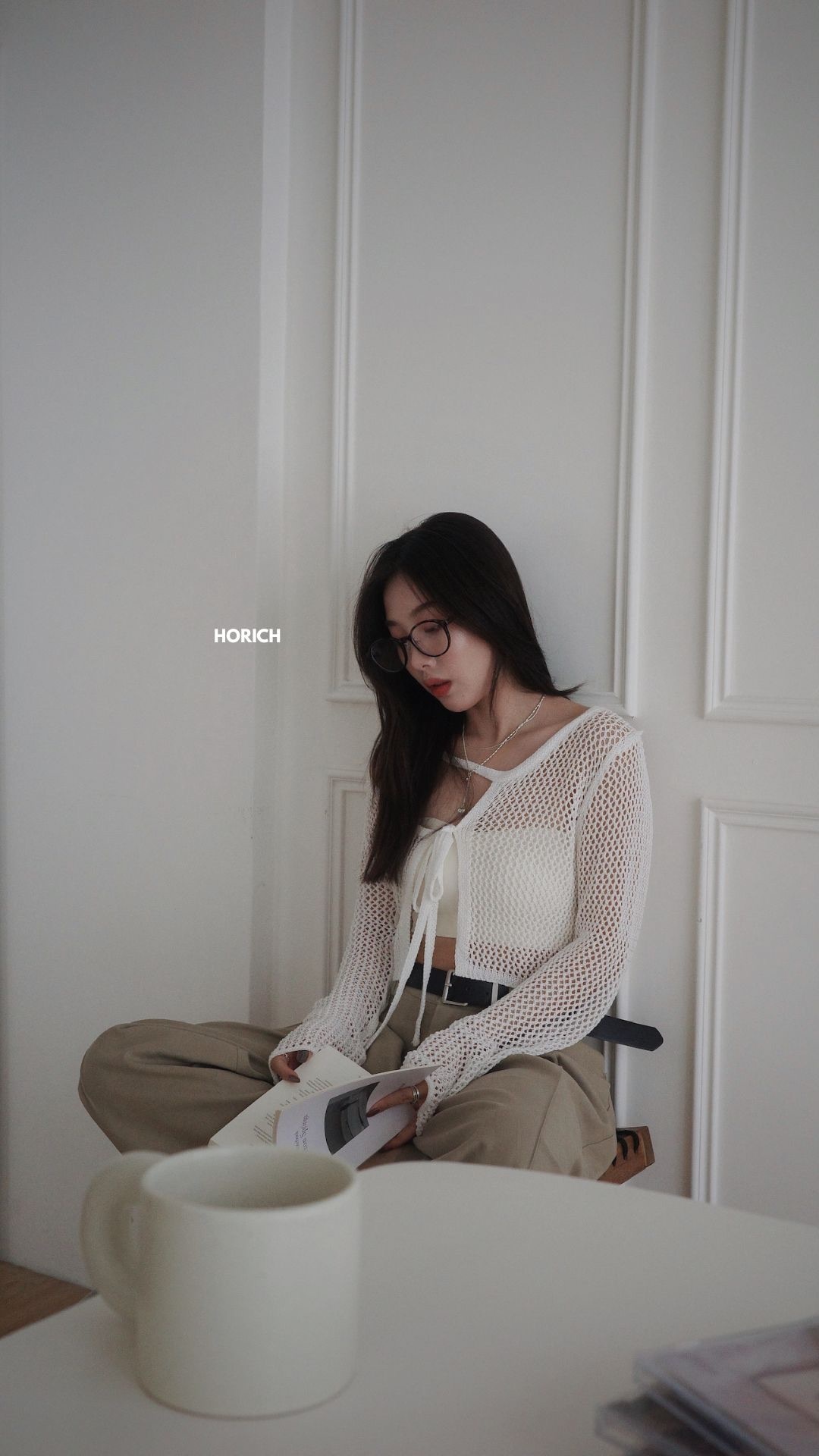 𝗝𝘂𝗹𝘆.𝟮𝟵 /804-洞洞繞脖針織短外套(3色)-白色