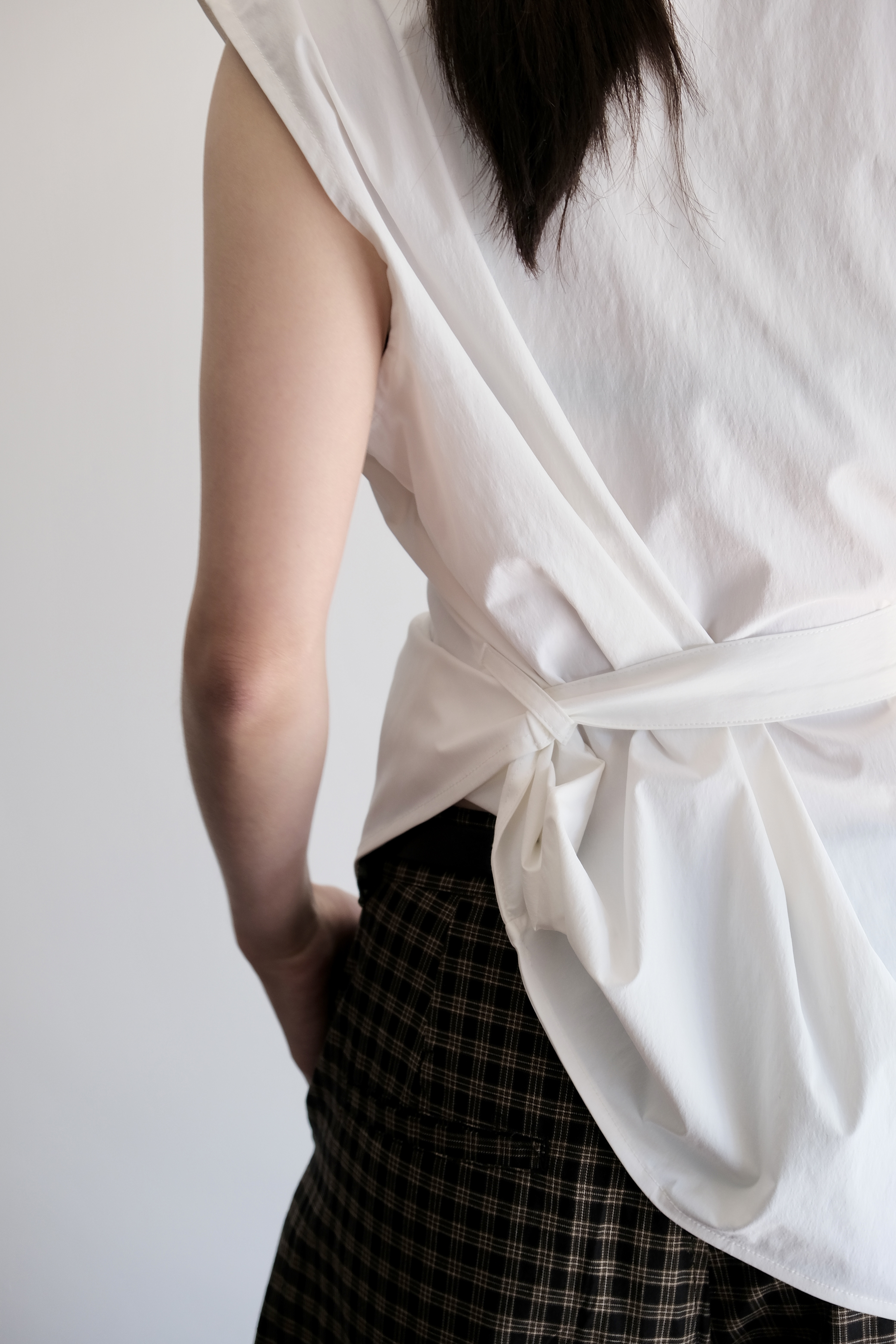 Knuth Marf - 2way asymmetry blouse / WHITE