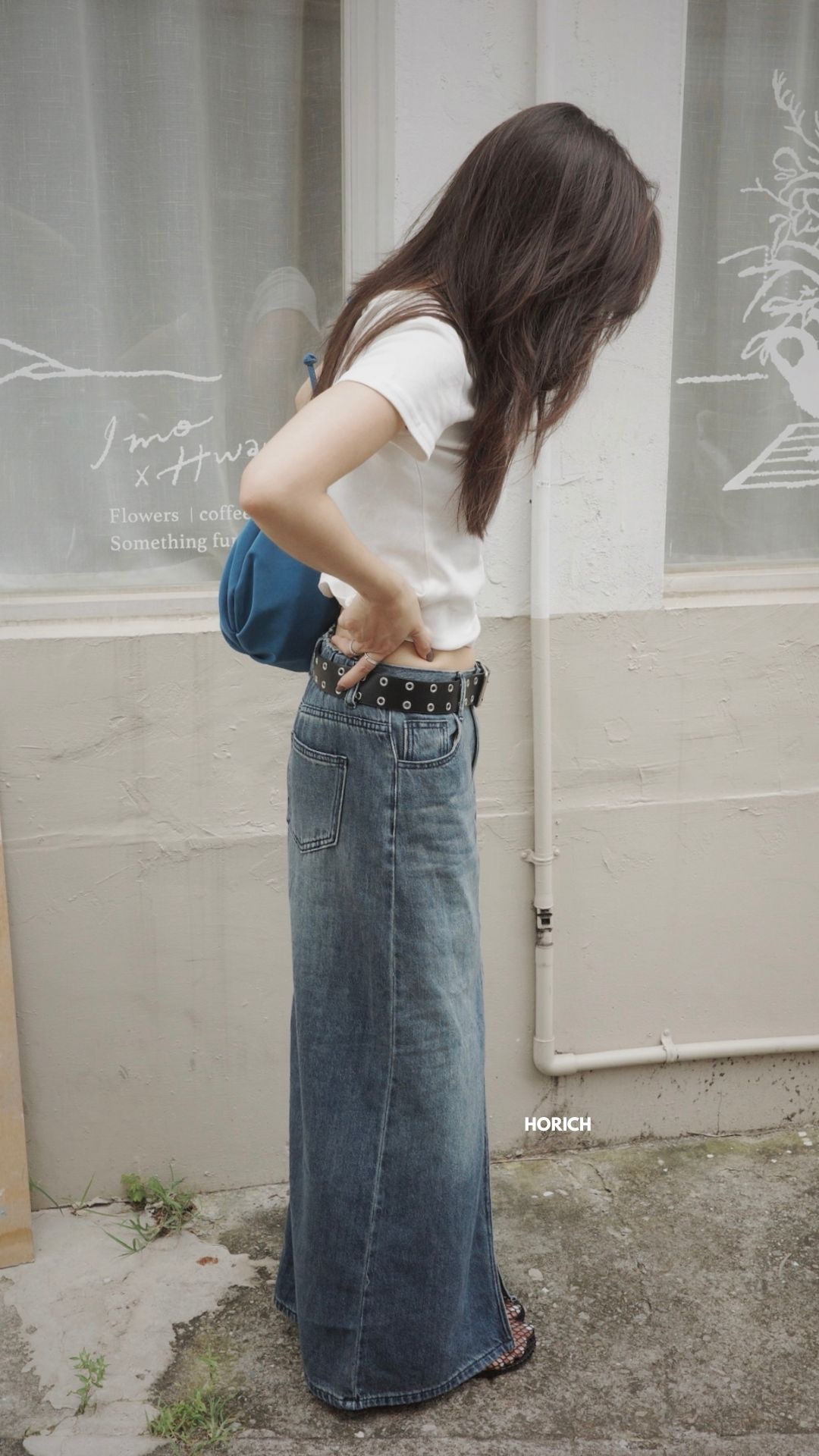 𝗝𝘂𝗹𝘆.𝟮𝟵/3311-高腰前開杈長裙(3色)S-XL-深藍色