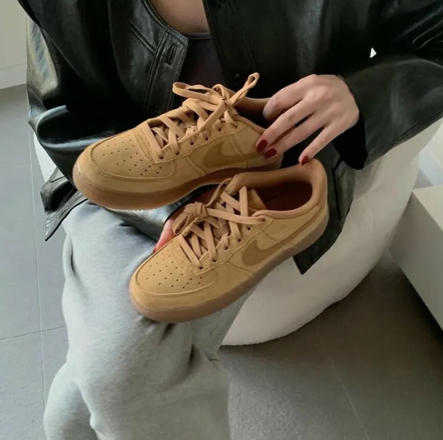 Nike Air Force 1 GS AF1 小麥色 卡其色 焦糖底 大童鞋 HQ7476-700