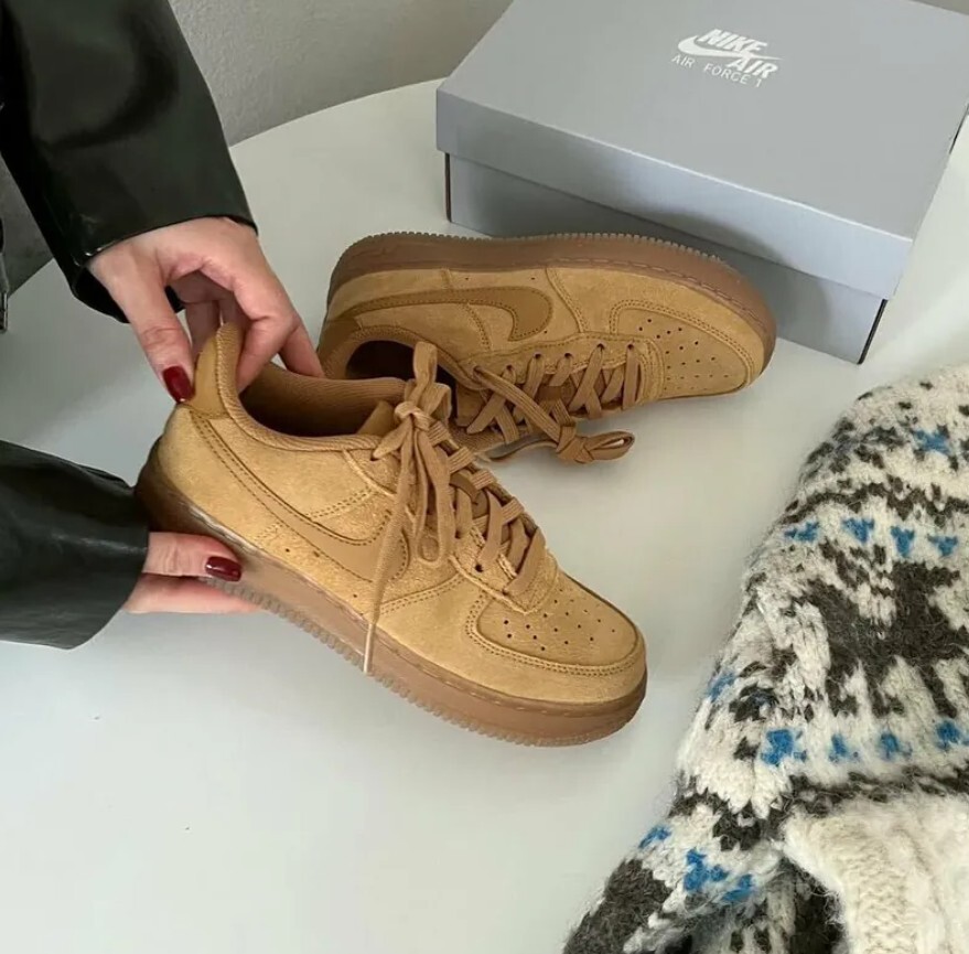 Nike Air Force 1 GS AF1 小麥色 卡其色 焦糖底 大童鞋 HQ7476-700