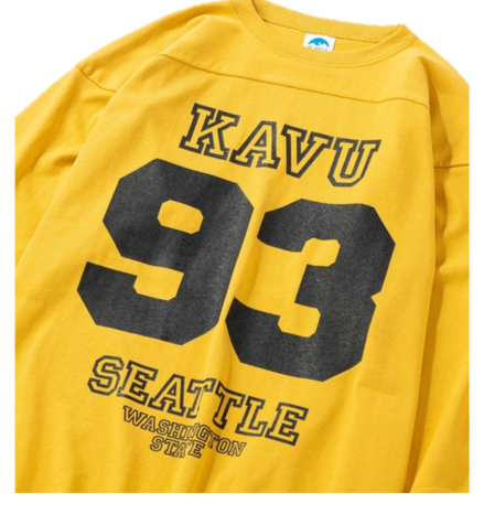 KAVU 日版 FootBall Tee 1 (93) #19822028 ( 056 Yellow )