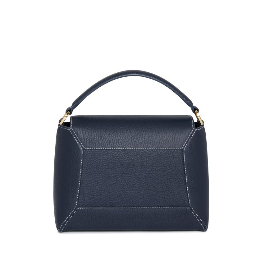 1SA0730-046 STRATHBERRY Mosaic Top Handle Grain - Navy - Vanilla Stitch #20231-125-680-300 (B-BO-E)