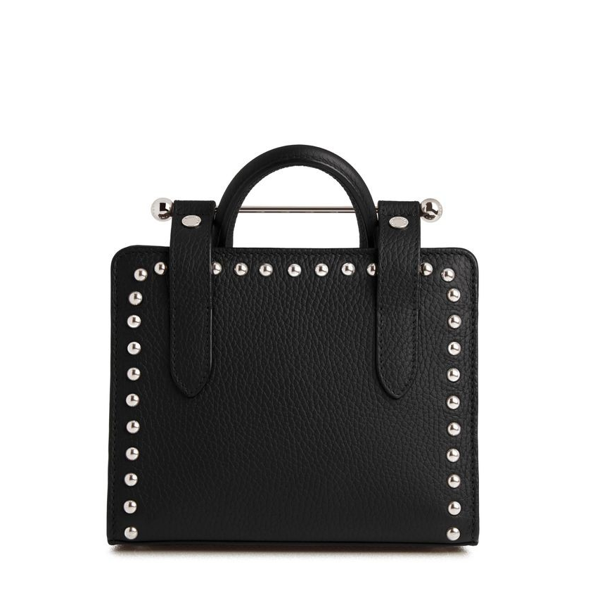 1SA0730-065 STRATHBERRY Nano Tote Grain & Studs - Black #20252-125-175-100 (B-BO-E)