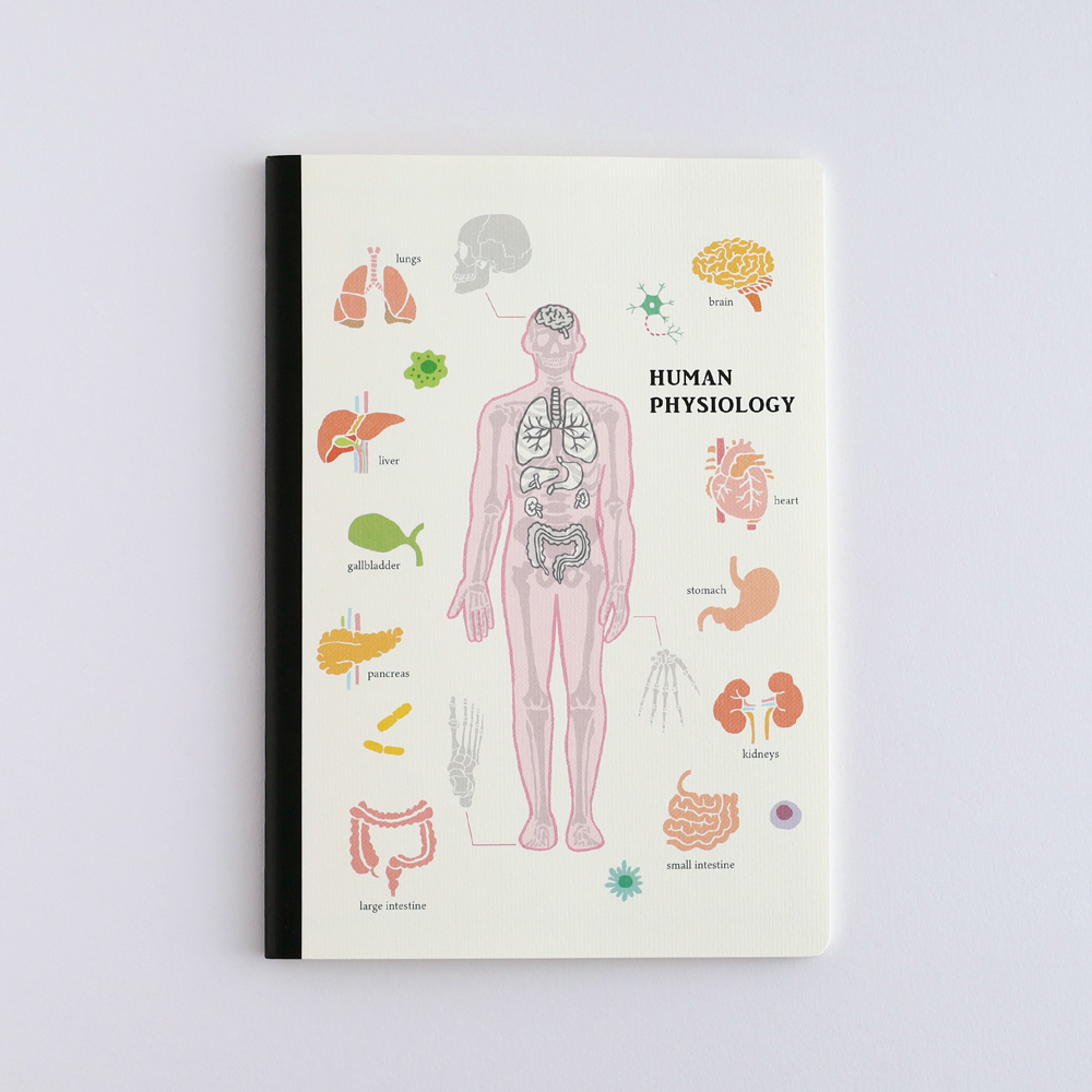 人體生物學圖鑑 A5線裝筆記本 ｜日本STUDY HOLIC