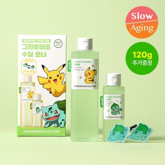 《Olive young連線》SUNGBOON EDITOR x pokemon Green Tomato NMN Pore Hydro Soothing Toner 350ml+120ml
