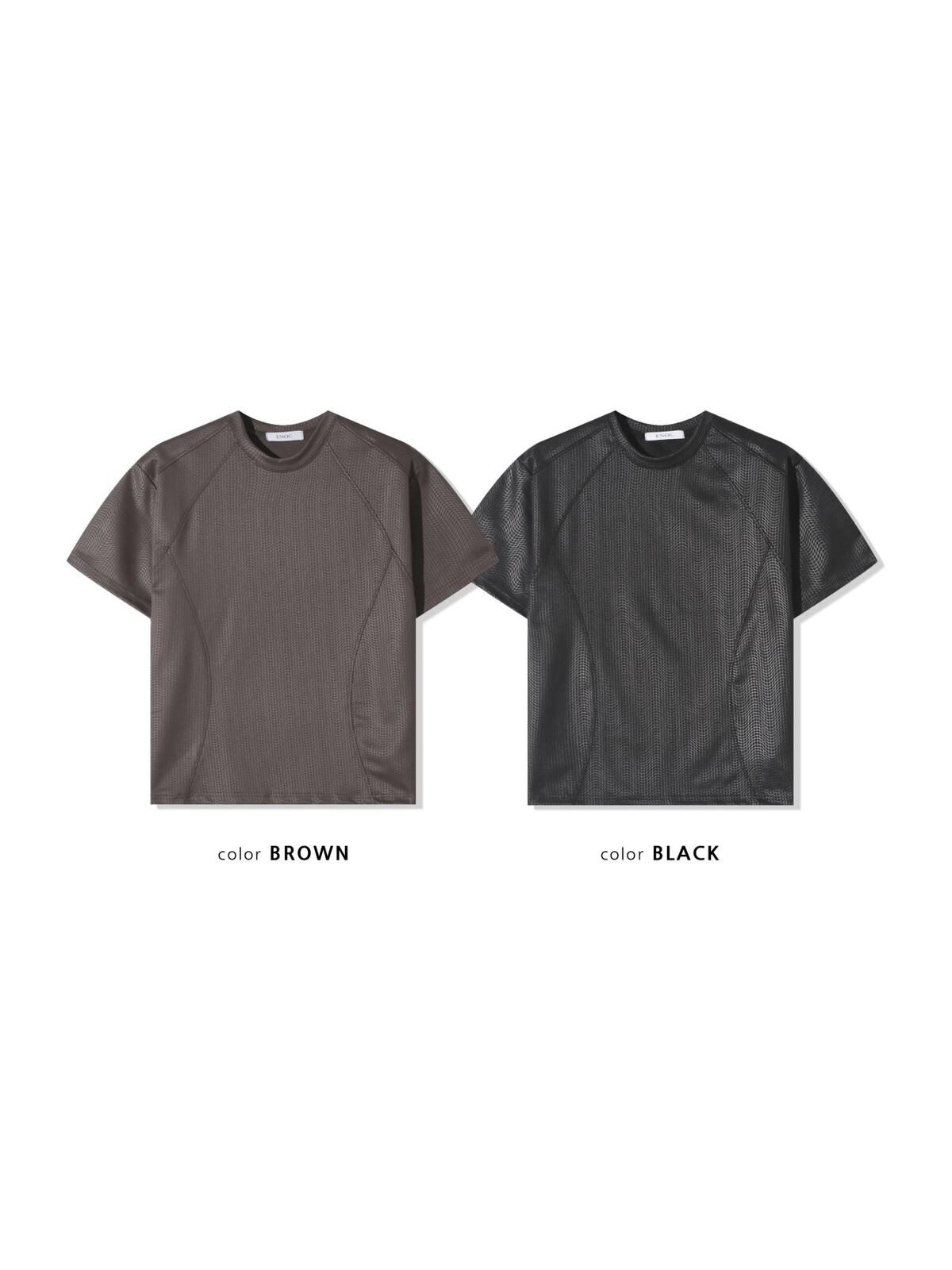 淨色暗格紋短袖Tee ENOC-039T