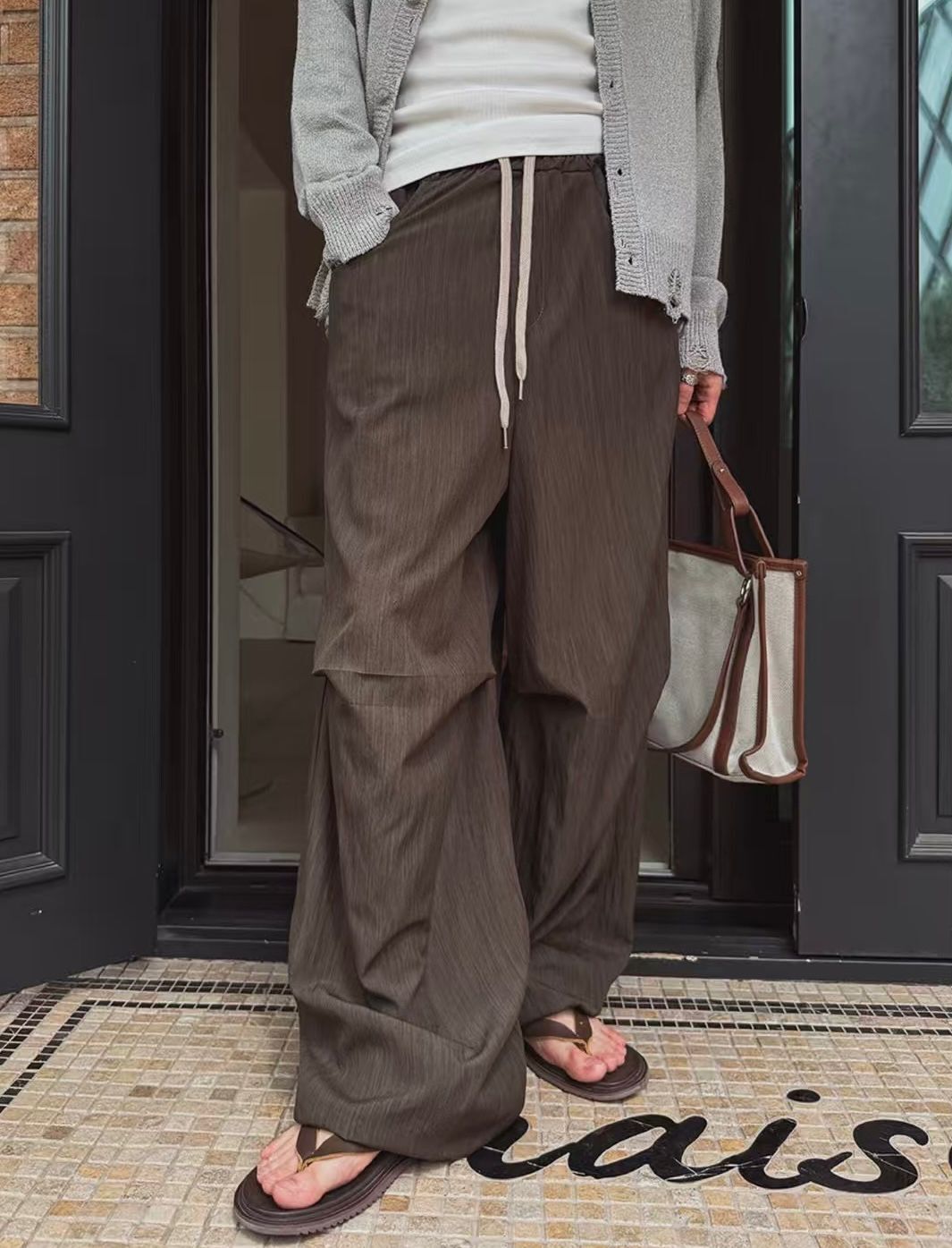 淨色束腳鬆身褲 ENOC-040P