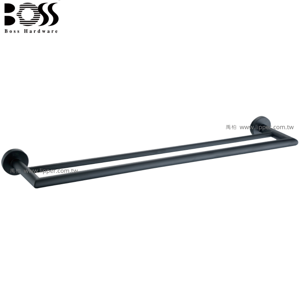 BOSS 不銹鋼雙桿毛巾架 (消光黑) 60cm 22008