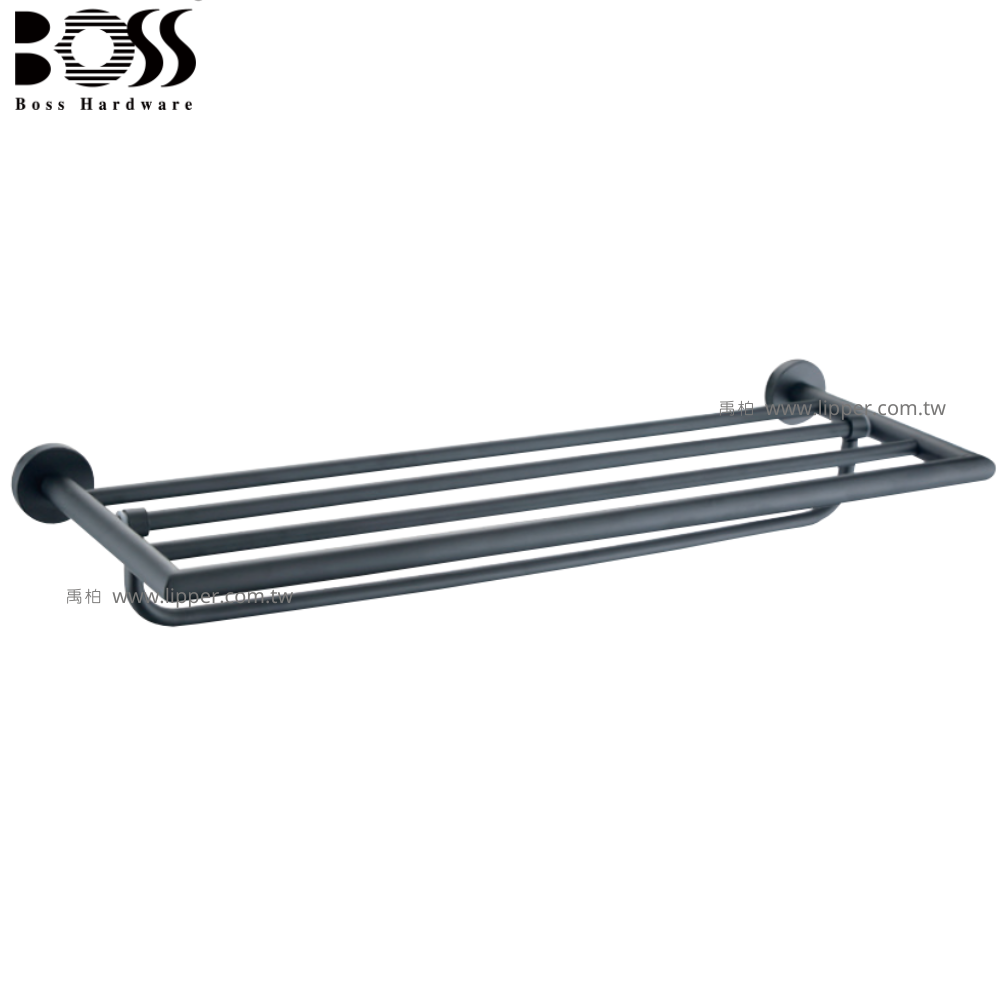 BOSS 不銹鋼雙層毛巾架 (消光黑) 60cm 22010