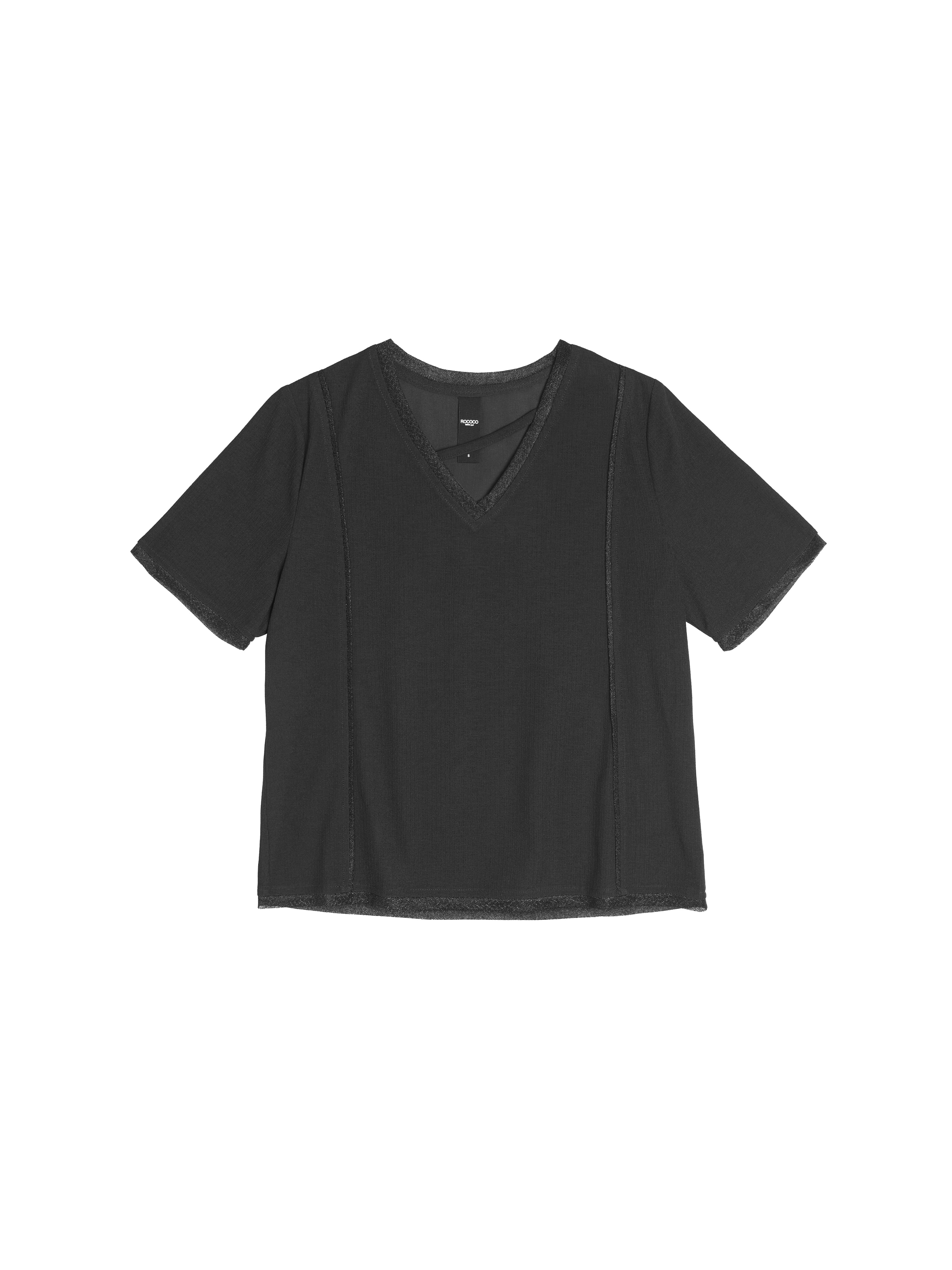 V領擠邊細節上衣 - 25WRT227C