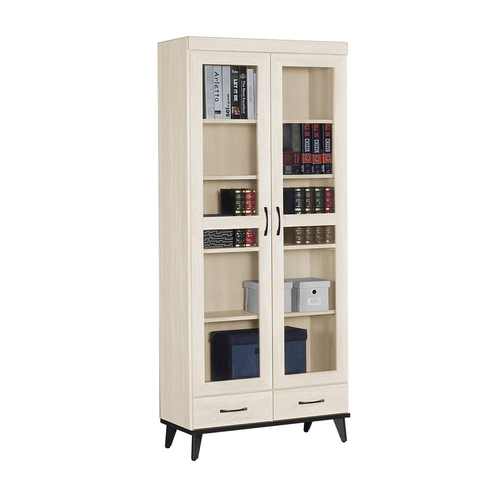 奧利爾2.7尺二抽書櫃/收納櫃/展示櫃