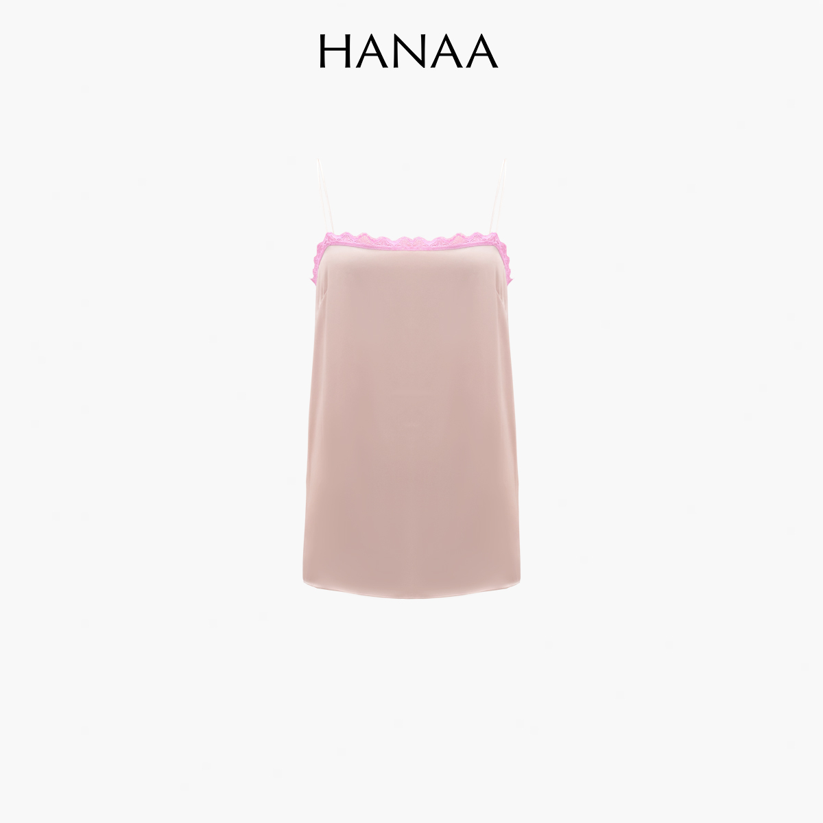 HANAA 新款繡花蕾絲邊飾真絲吊帶