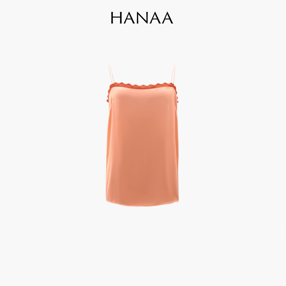 HANAA 新款繡花蕾絲邊飾真絲吊帶