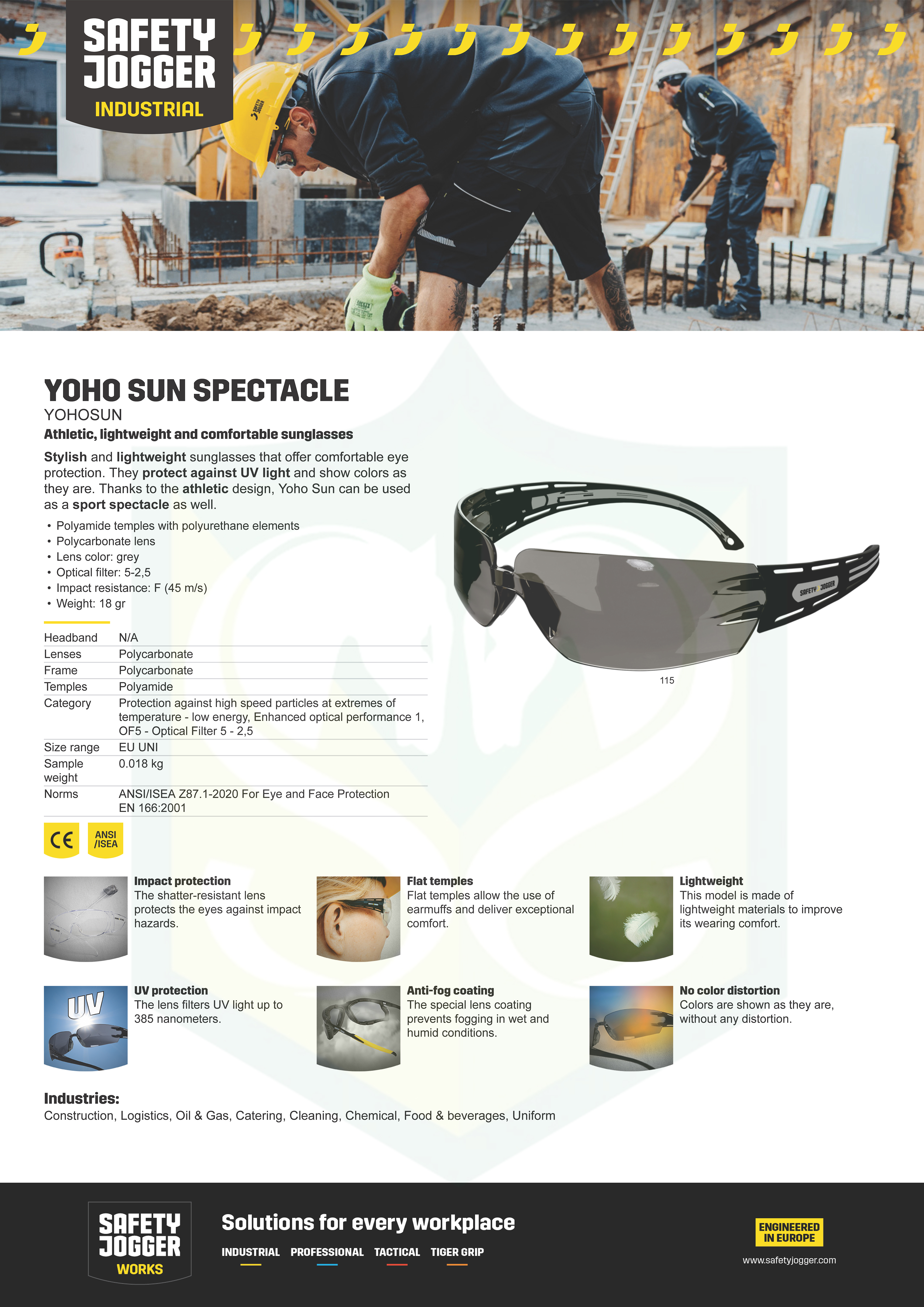 Safety Jogger YOHO SUN 安全太陽眼鏡