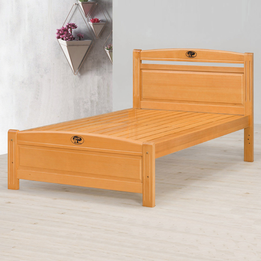 梅塔3.5尺單人原木色實木床架/床組