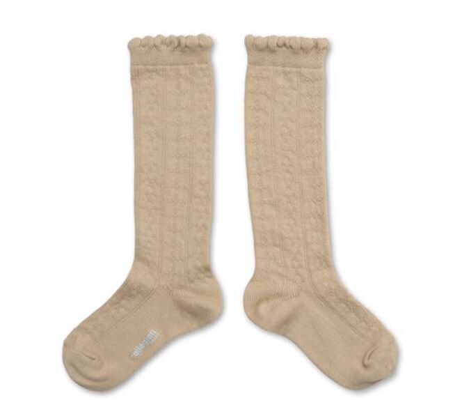 COLLEGIEN 縷空針織及膝襪  Juliette  -Sable沙色