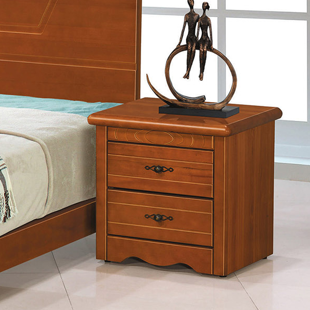 恩革1.8尺實木床頭櫃/二抽收納櫃/置物櫃