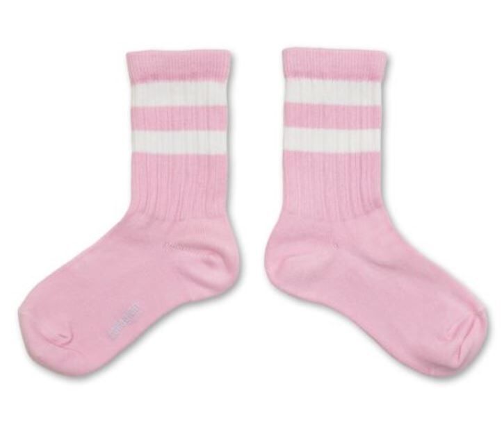 COLLEGIEN 羅紋運動短襪 Nico  -Rose Dragée玫瑰糖粉