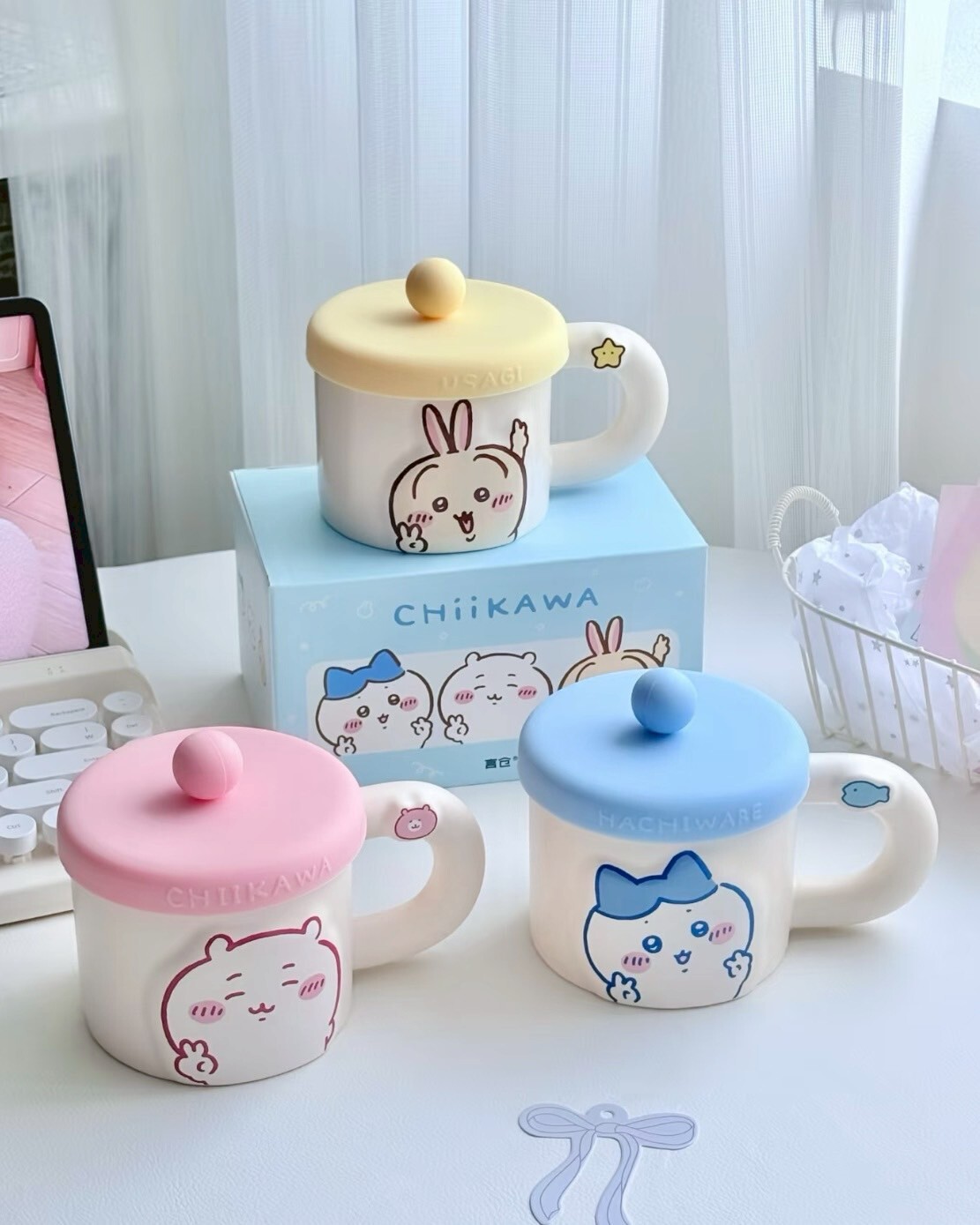 <正版授權>吉伊卡哇 CHIIKAWA 馬克杯 陶瓷杯 附蓋子 400ml