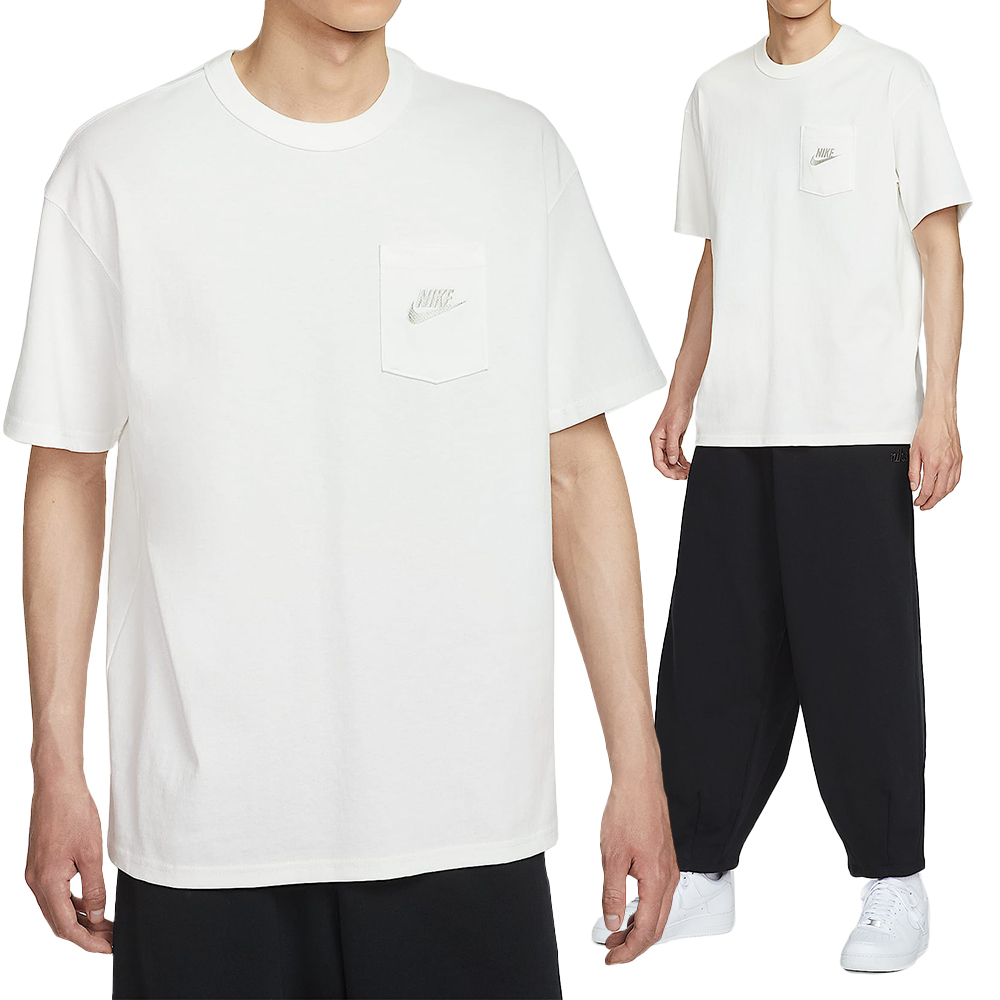 Nike As M Nsw Tee Ssnl Pre Ess Pkt 男款 白色 刺繡 短袖 HQ9241-133