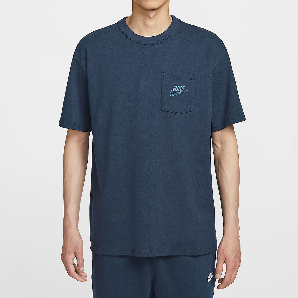Nike As M Nsw Tee Ssnl Pre Ess Pkt 男款 藍色 刺繡 短袖 HQ9241-451