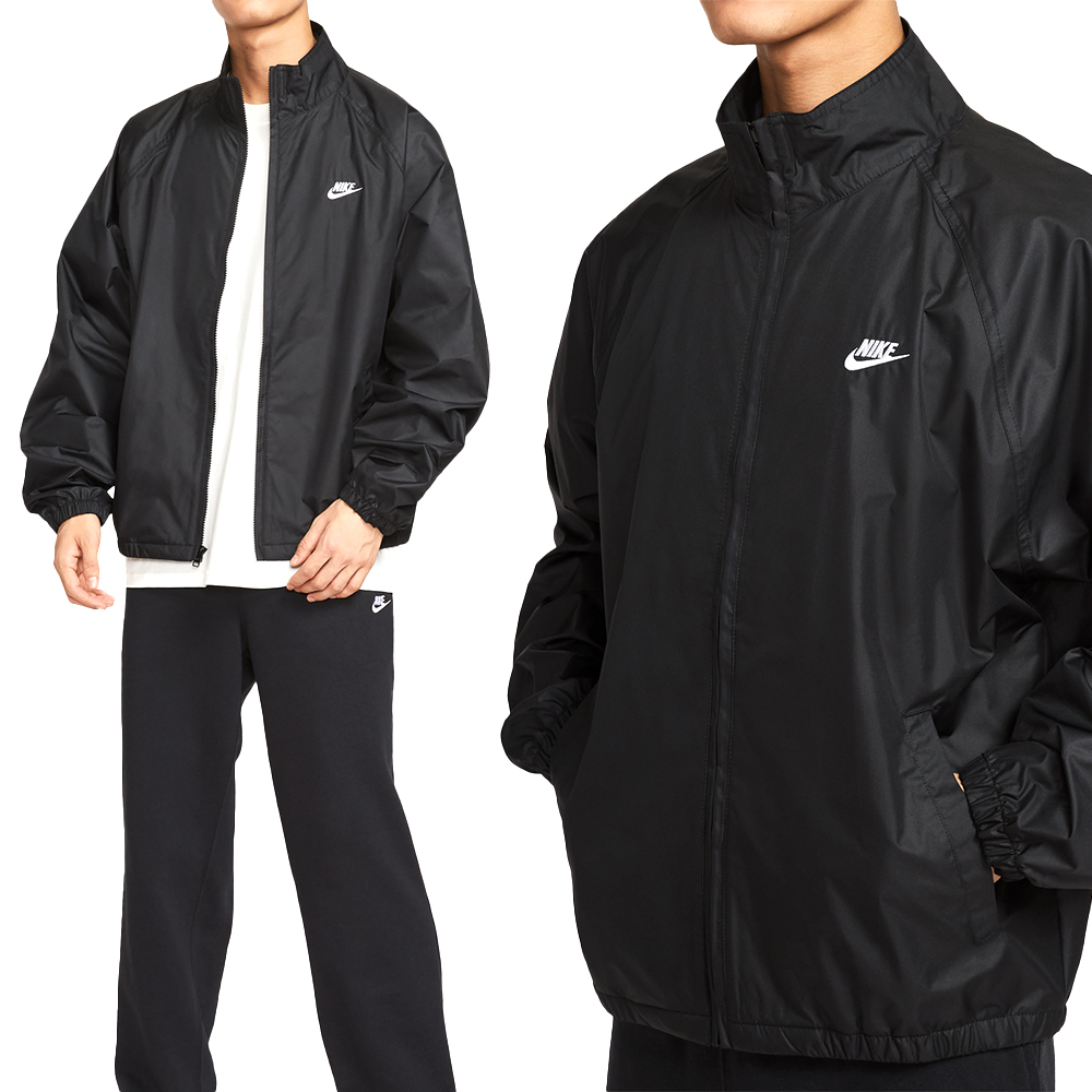 Nike As M Nk Club Roscoe Fz Jkt 男款 黑色 立領 防風 外套 HV1140-010