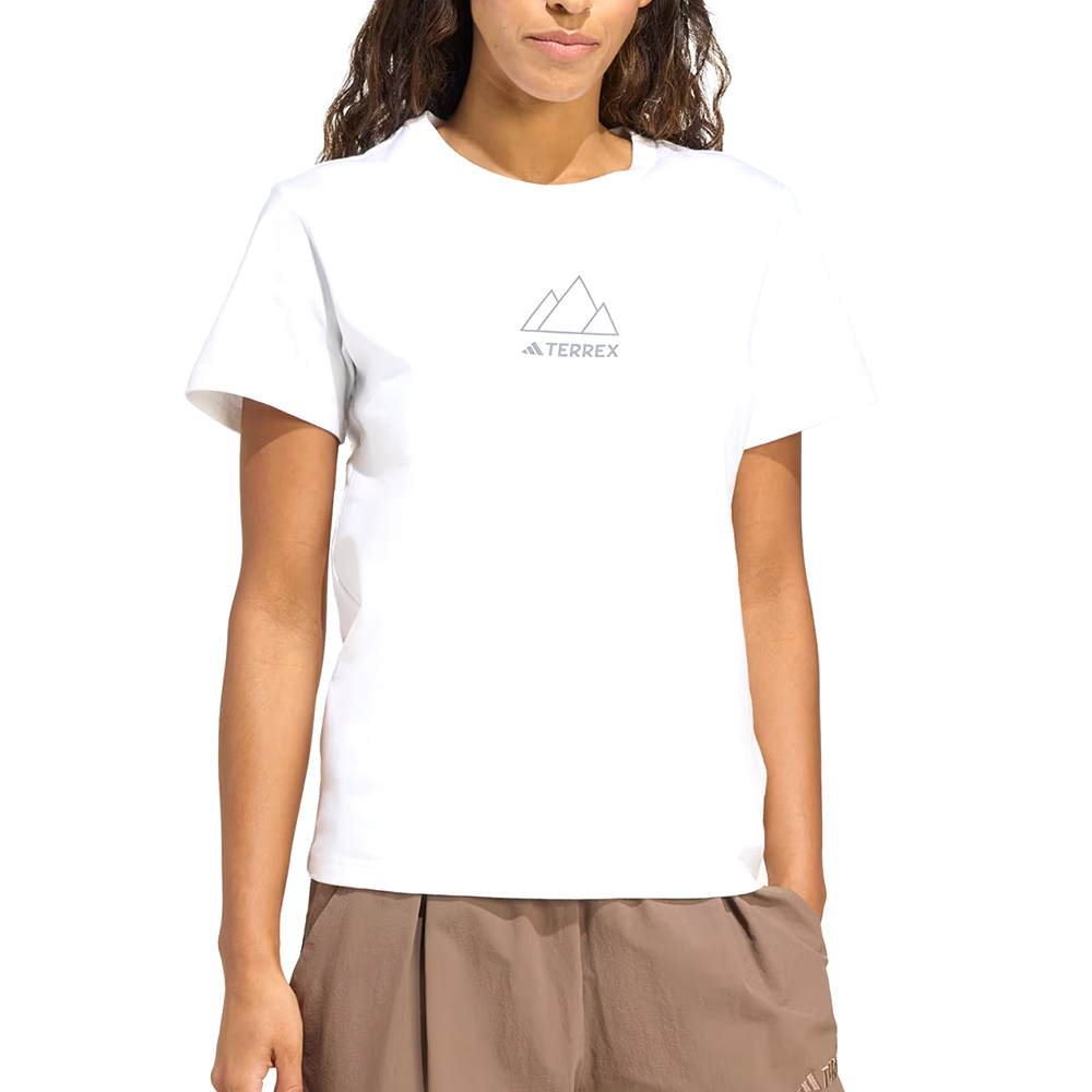 Adidas W Athlete 女款 白色 圖案 訓練 運動 休閒 短袖 JM6365