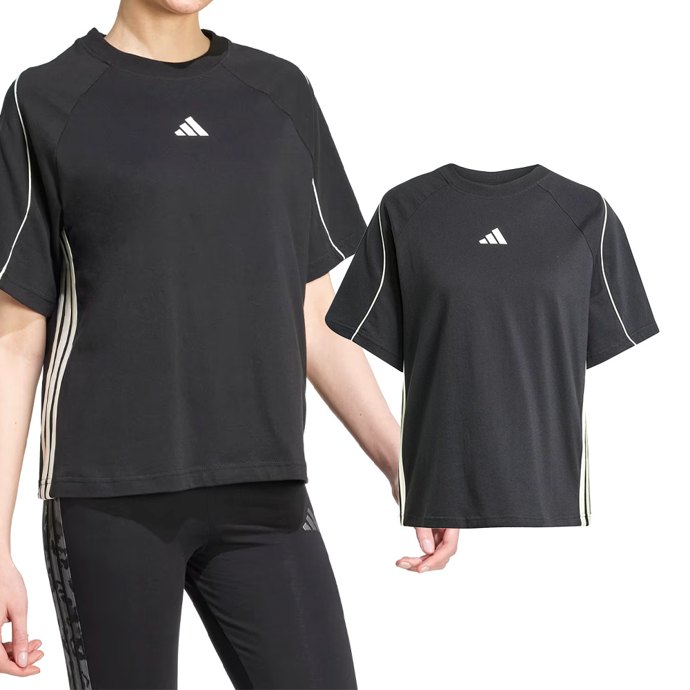Adidas W Stadium Tee 女款 黑色 寬鬆 訓練 運動 休閒 短袖 JV7009
