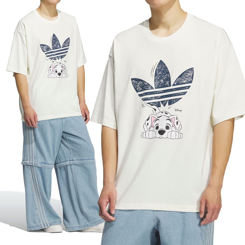 Adidas M Gfx Tee 男款 白色 寬鬆 迪士尼 101忠狗 圖案 休閒 短袖 KG6683