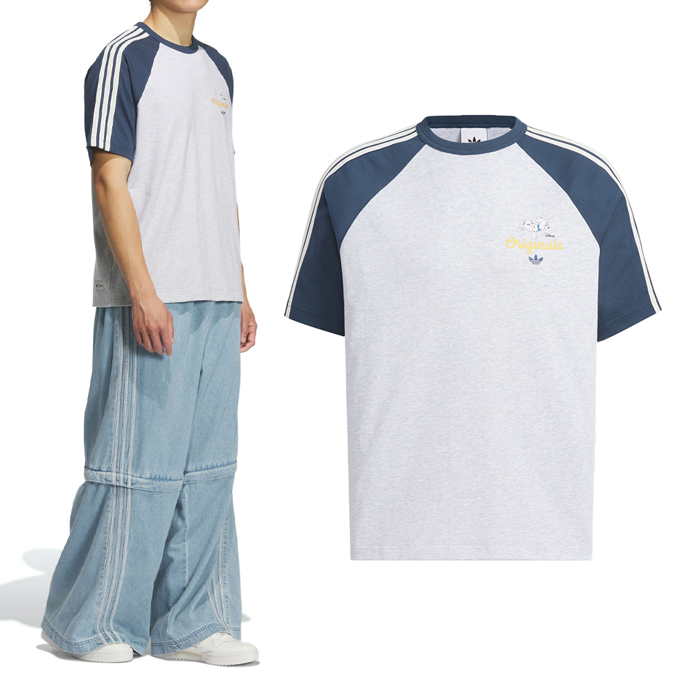 Adidas U Raglan Tee 男款 女款 灰藍色 中性 寬鬆 迪士尼 101忠狗 休閒 短袖 KG6685