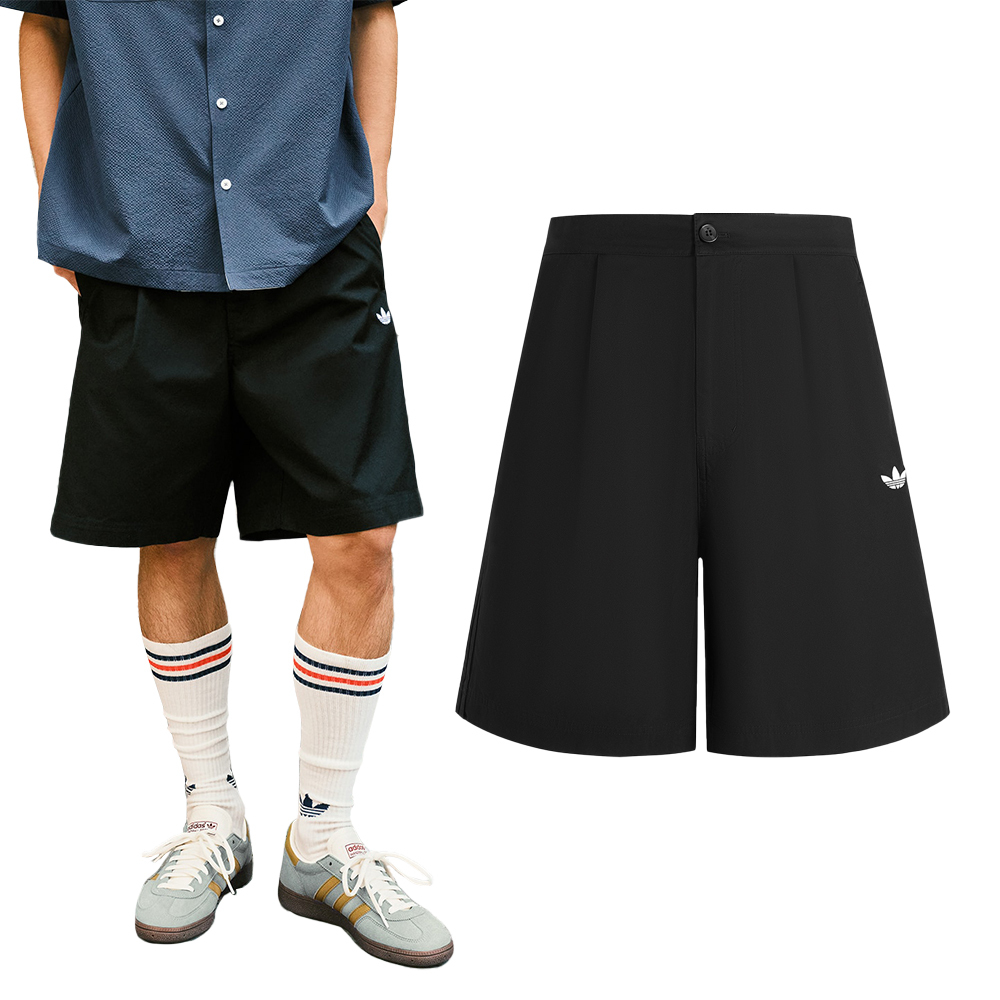 Adidas M Woven Shorts 男款 黑色 寬鬆 彈性 棉質 運動 休閒 短褲 KG6693